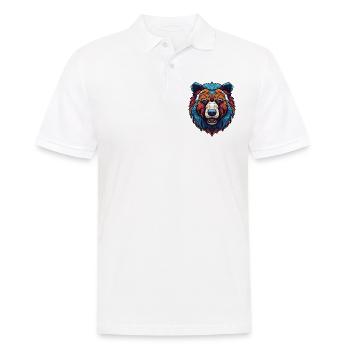 Bär Portrait - Männer Poloshirt - Weiß - Vorne - Kai (181cm)