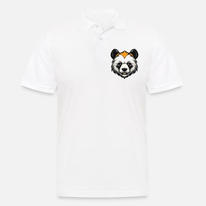 Panda Kopf - Männer Poloshirt - Weiß