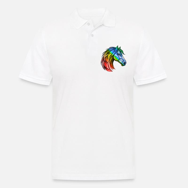 Pferd Kopf Bunt - Männer Poloshirt - Weiß