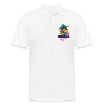 Greece 2024 Holiday Palm Blob - Men's Polo Shirt - white - Front - Kai (181cm)