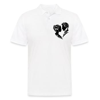 Silhouette de mariage de couple marié - Polo Homme - blanc - Devant - Kai (181cm)