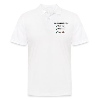 La règle des 3 C: café clope caca - Polo Homme - blanc - Devant - Kai (181cm)