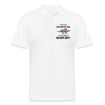 Lustiger Faultier Spruch für Mitarbeiter & Kollege - Männer Poloshirt - Weiß - Vorne - Kai (181cm)