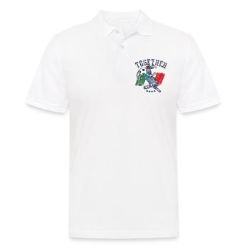 Gemeinsam gewinnen wir - Männer Poloshirt - Weiß - Vorne - Kai (181cm)