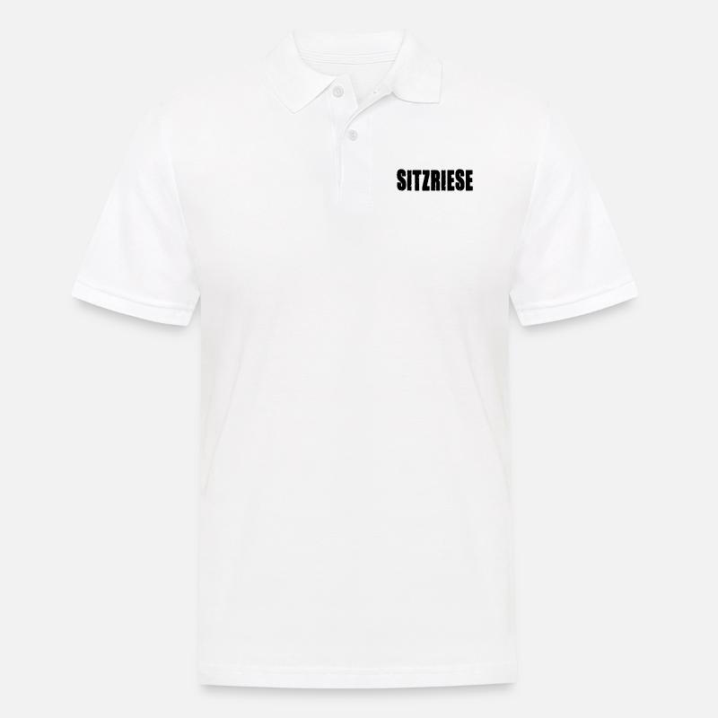 Sitzriese lustiges Motto - Statement Spruch - Männer Poloshirt - Weiß