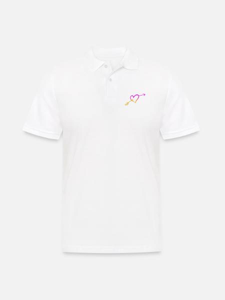 Hjertepil elsker amor valentinsdag i kærlighed - Herre poloshirt - hvid