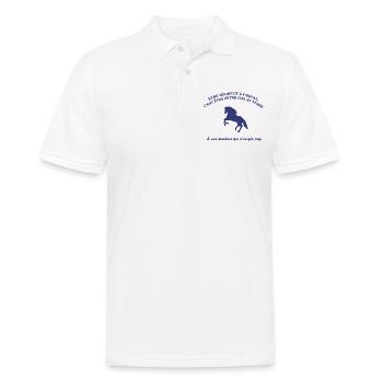 Heureux à cheval cavalier équitation - Polo Homme - blanc - Devant - Kai (181cm)
