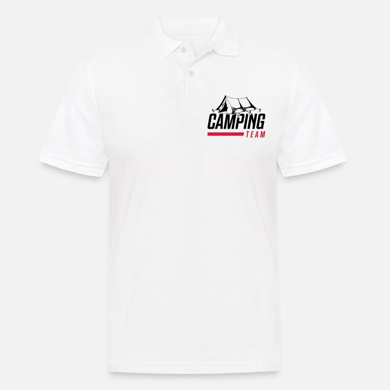 zelt camping team - Männer Poloshirt - Weiß