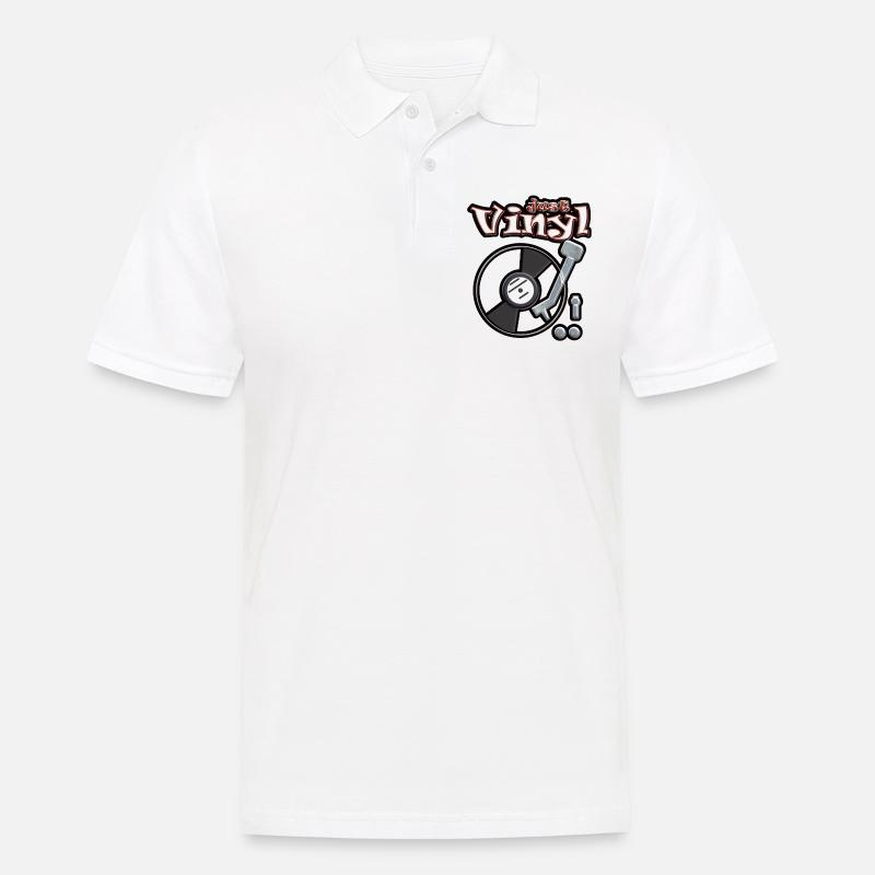 Just Vinyl Turntable metallic - Männer Poloshirt - Weiß