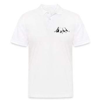tente camping symbole tentes nature - Polo Homme - blanc - Devant - Kai (181cm)