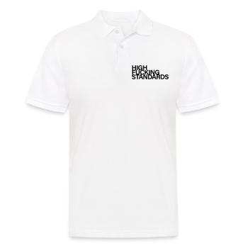 High fucking standards - Männer Poloshirt - Weiß - Vorne - Kai (181cm)