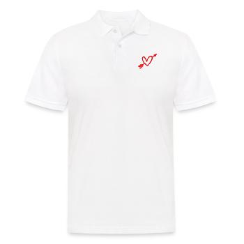Pfeil und Herz Liebe Valentinstag Amor - Männer Poloshirt - Weiß - Vorne - Kai (181cm)