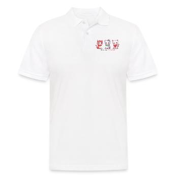 Meowy Catmas Drôles De Chats Noël - Polo Homme - blanc - Devant - Kai (181cm)