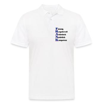 Frank , Vorname,Namensschild,Name,Fun Shirt (25) - Männer Poloshirt - Weiß - Vorne - Kai (181cm)