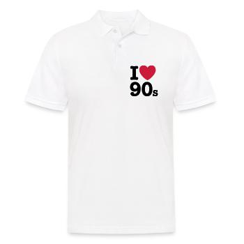 I love 90's - Men's Polo Shirt - white - Front - Kai (181cm)