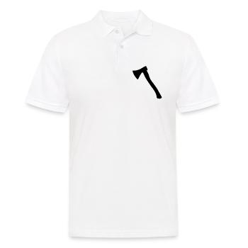 Beil (Schräg) Axt, Werkzeug, Holzhacken - Männer Poloshirt - Weiß - Vorne - Kai (181cm)