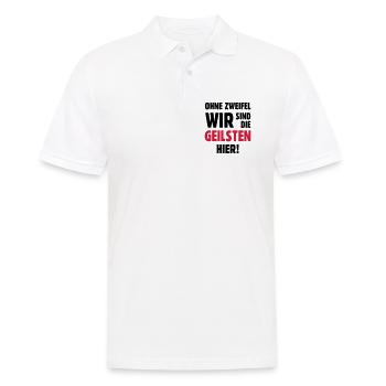 geil Geilsten Party witzig Bier lustig T-Shirt - Männer Poloshirt - Weiß - Vorne - Kai (181cm)