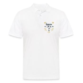 karma will do it kontiki - Männer Poloshirt - Weiß - Vorne - Kai (181cm)