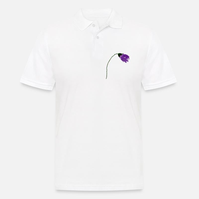Fleur de violette à surface abstraite - Polo Homme - blanc