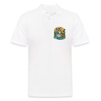 Jungle imprimée tigre - Polo Homme - blanc - Devant - Kai (181cm)