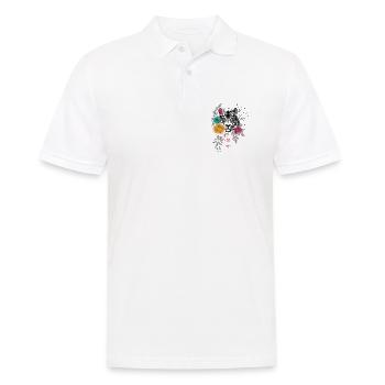 Florales und dekoratives Tigerkopf-Design in Coule - Männer Poloshirt - Weiß - Vorne - Kai (181cm)