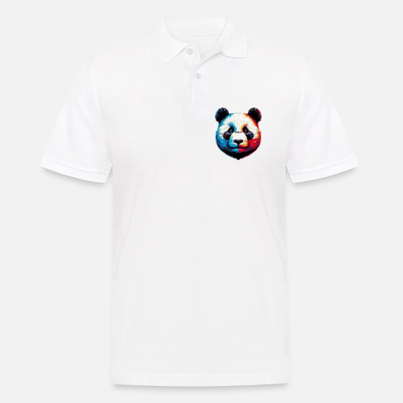 Panda - Männer Poloshirt - Weiß