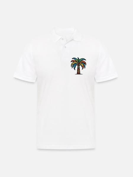 Palme - Männer Poloshirt - Weiß