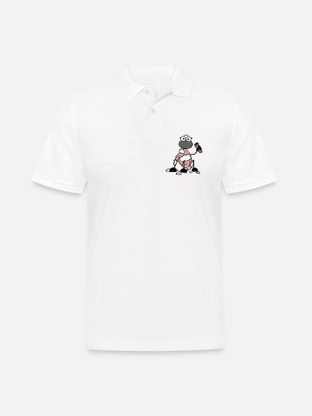 Rasiertes Schaf - Männer Poloshirt - Weiß