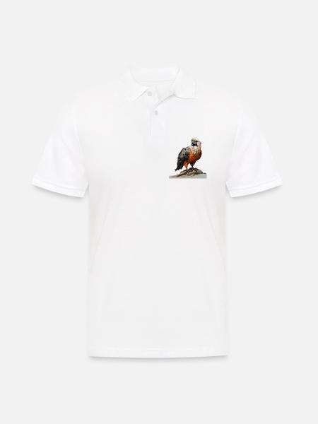 Farbenreicher Adler sitzend - Männer Poloshirt - Weiß
