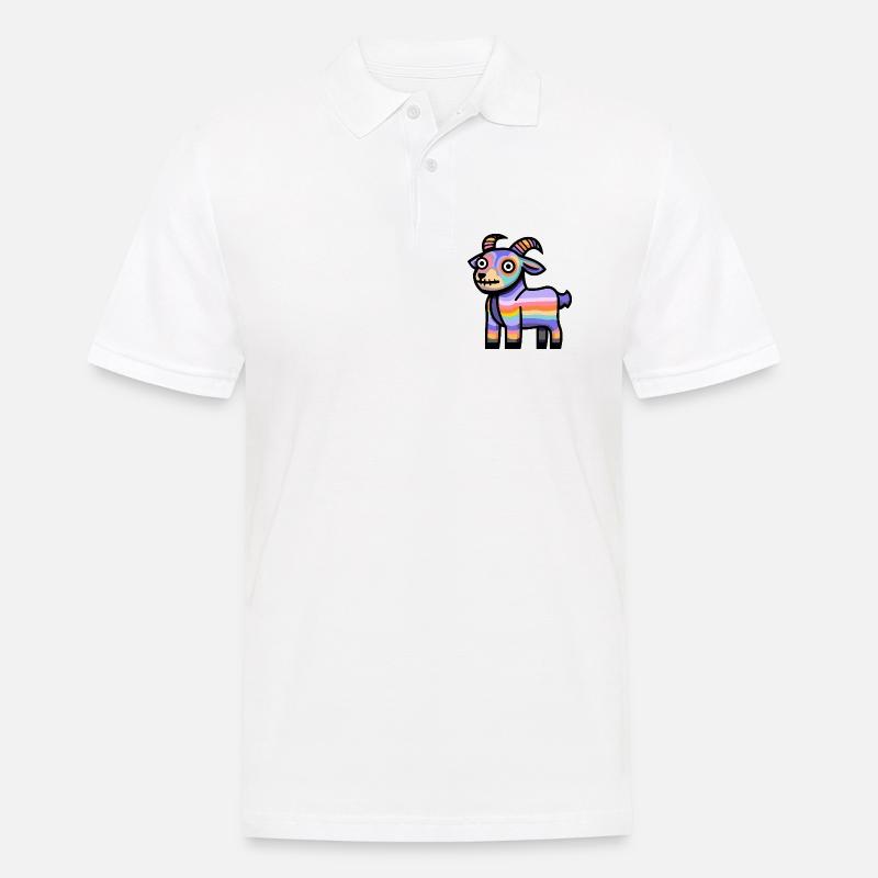 Bergziege Halloween Comic Lustig - Männer Poloshirt - Weiß