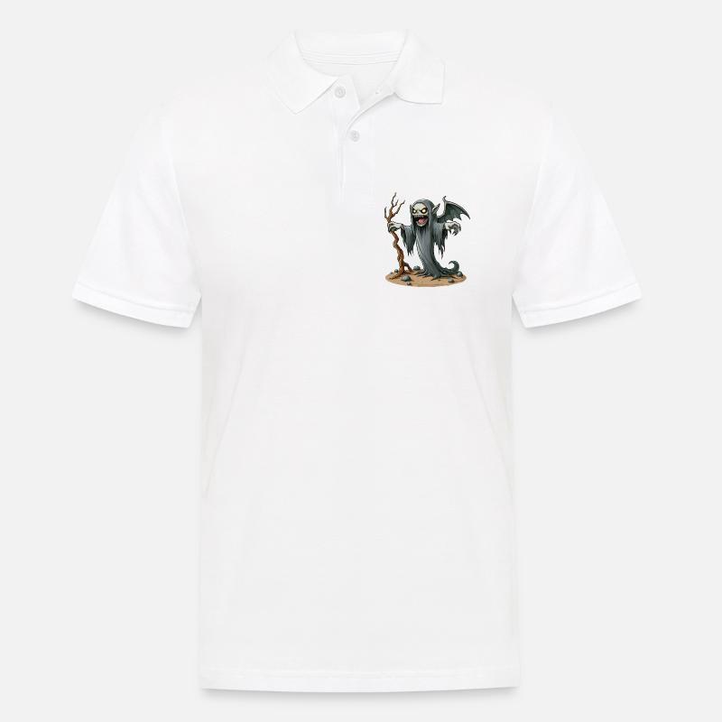 Sensenmann-Banshee auf der Erde - Männer Poloshirt - Weiß