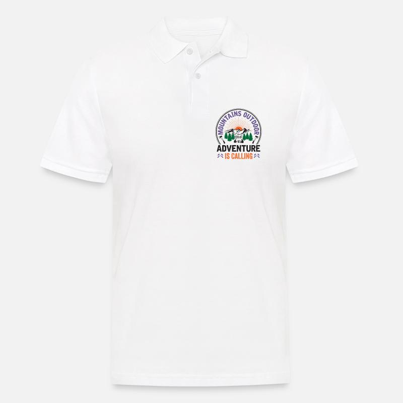 Berge – Das Abenteuer ruft - Männer Poloshirt - Weiß