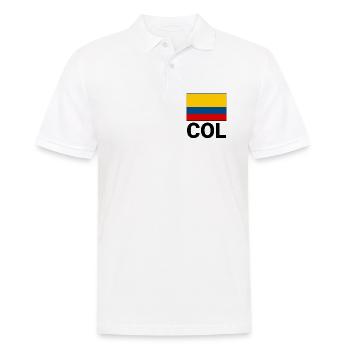Drapeau de la Colombie tricolore avec l’abréviation COL - Polo Homme - blanc - Devant - Kai (181cm)