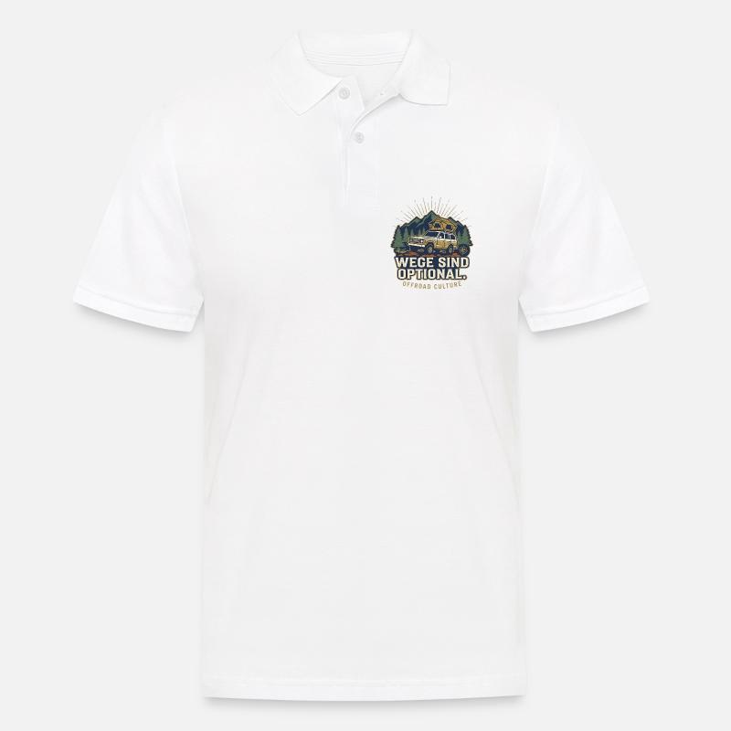 Offroad Spruch - Wege Sind Optional Retro - Männer Poloshirt - Weiß