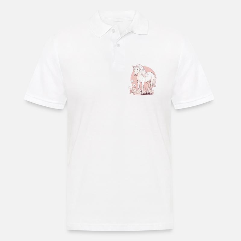 Pferd - Männer Poloshirt - Weiß