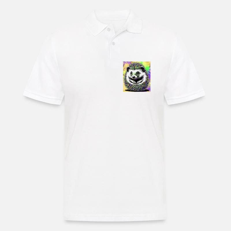 Igel - Männer Poloshirt - Weiß