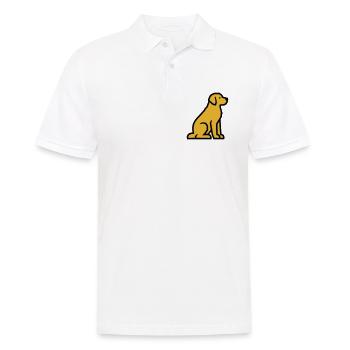 Sitzender Hund Golden Retriever Hundeschule - Männer Poloshirt - Weiß - Vorne - Kai (181cm)