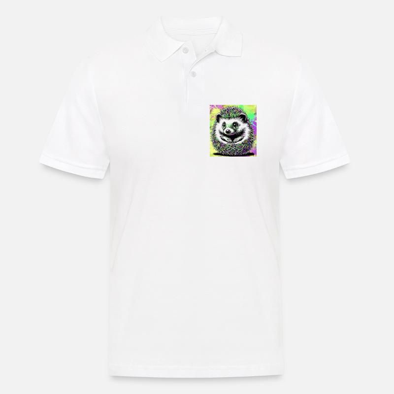 Igel - Männer Poloshirt - Weiß