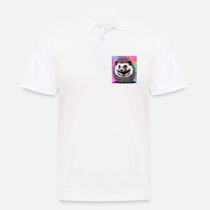 Igel - Männer Poloshirt - Weiß