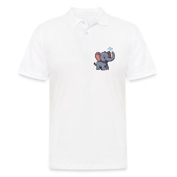 Éléphant de Pixel avec des bulles - Polo Homme - blanc - Devant - Kai (181cm)