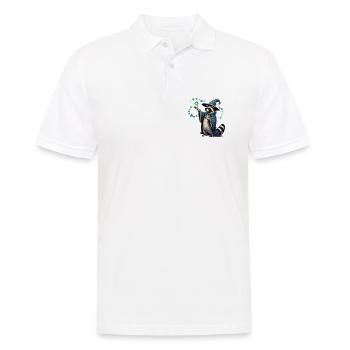 Recycling Zauberer Waschbär - Männer Poloshirt - Weiß - Vorne - Kai (181cm)