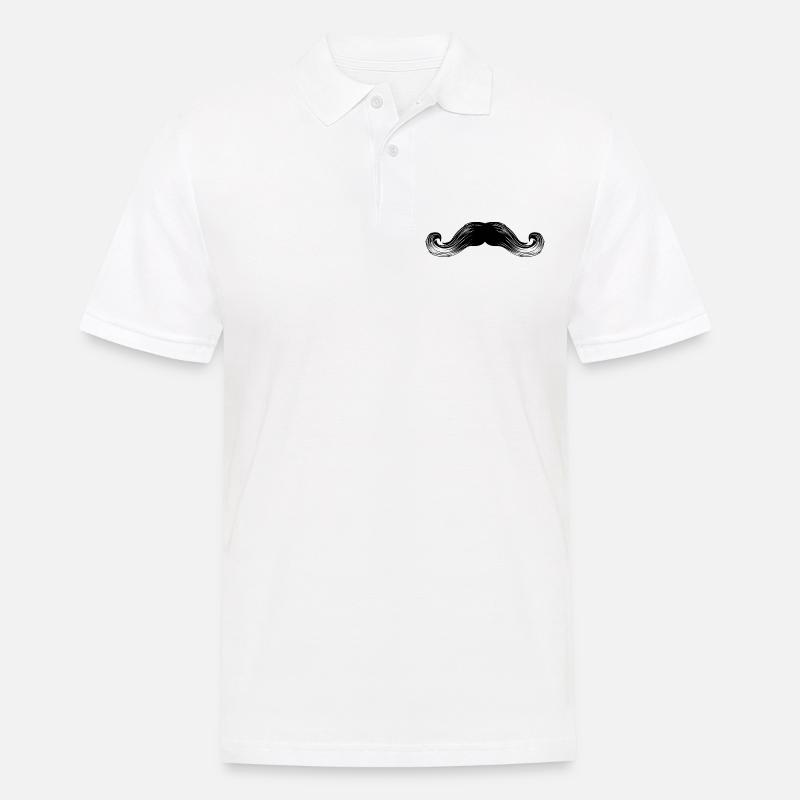 schnurrbart moustache sir - Männer Poloshirt - Weiß
