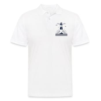 Phare avec mouettes - Polo Homme - blanc - Devant - Kai (181cm)