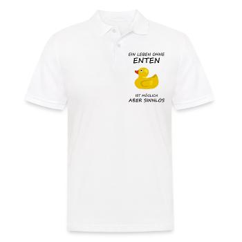 Ein Leben Ohne Enten Ist Möglich Aber Sinnlos Fun - Männer Poloshirt - Weiß - Vorne - Kai (181cm)