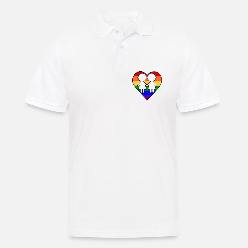 Frauenherz - Männer Poloshirt - Weiß