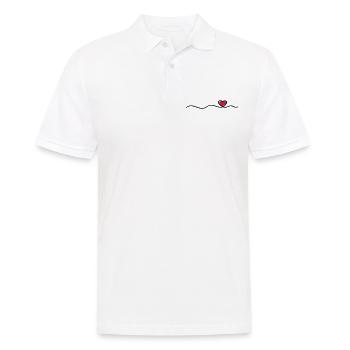 heart line symbol heart love - Men's Polo Shirt - white - Front - Kai (181cm)