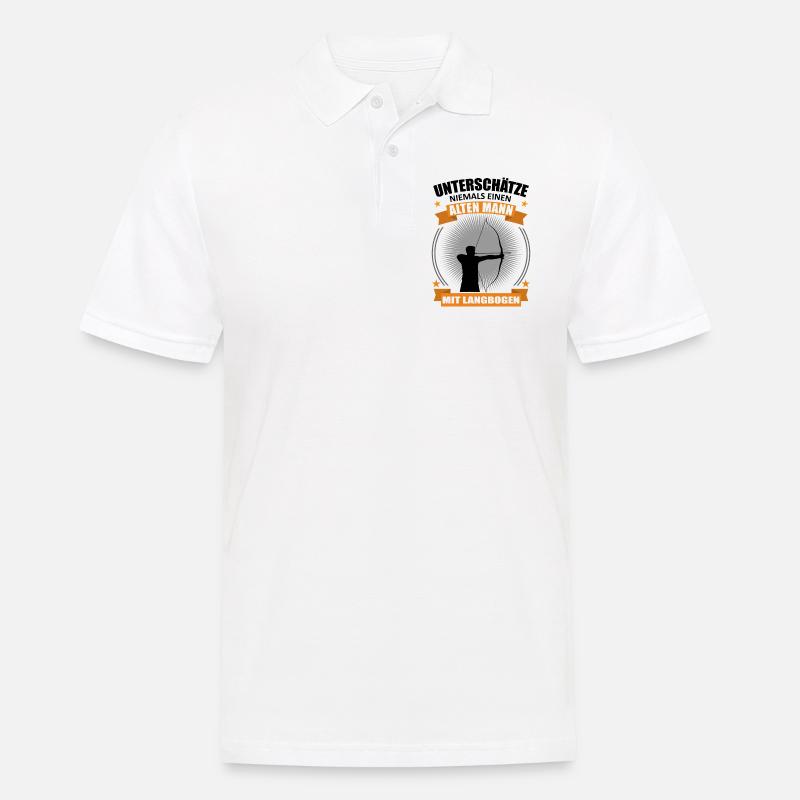 Bogenschießen Alter Mann Spruch Geschenk - Männer Poloshirt - Weiß