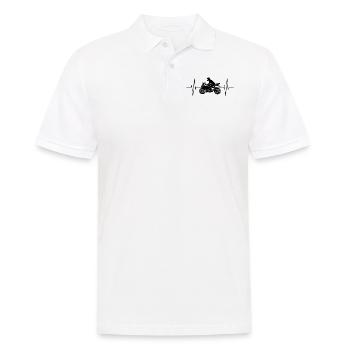 Motorcyclist heartbeat line motorcycle gift - Men's Polo Shirt - white - Front - Kai (181cm)