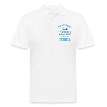 Tennis cadeau pour Tennisman rigolo Drôle Citation - Polo Homme - blanc - Devant - Kai (181cm)