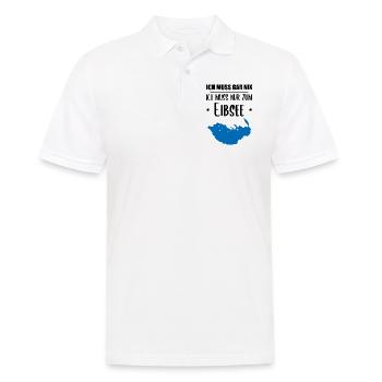 "Ich muss nur zum Eibsee" - Berge und See Design - Männer Poloshirt - Weiß - Vorne - Kai (181cm)